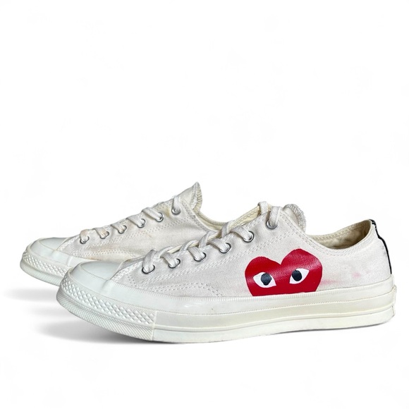 Comme des Garcon CDG Converse Chuck Taylor All-Star Low White Mens 8, Womens 10 - Picture 1 of 12
